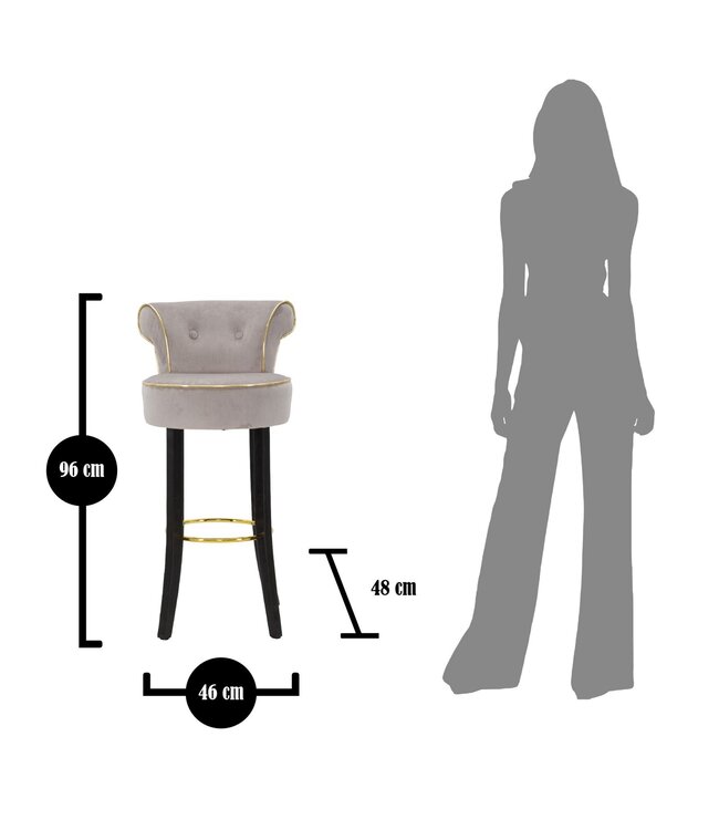 Mauro Ferretti BARKRUK LUXY GRIJS CM 46X48X96