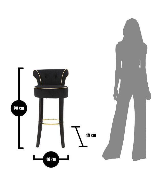 Mauro Ferretti BARKRUK LUXY ZWART CM 46X48X96