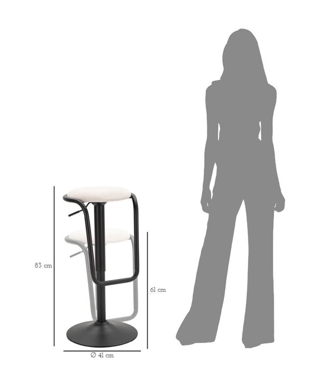 Mauro Ferretti BARKRUK MET LIFT DESTINY WIT CM Ø 41X61-83