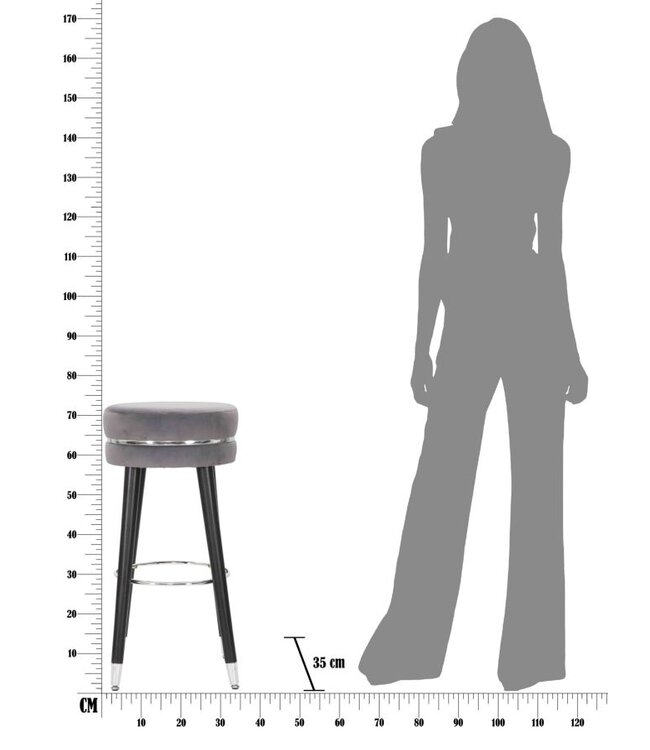 Mauro Ferretti BARKRUK PARIS GRIGIO/ZILVER CM Ø 35X74