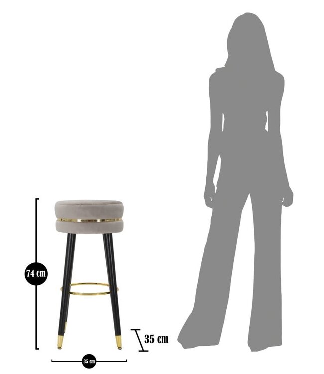 Mauro Ferretti BARKRUK PARIS GRIGIO/GOUD CM Ø 35X74