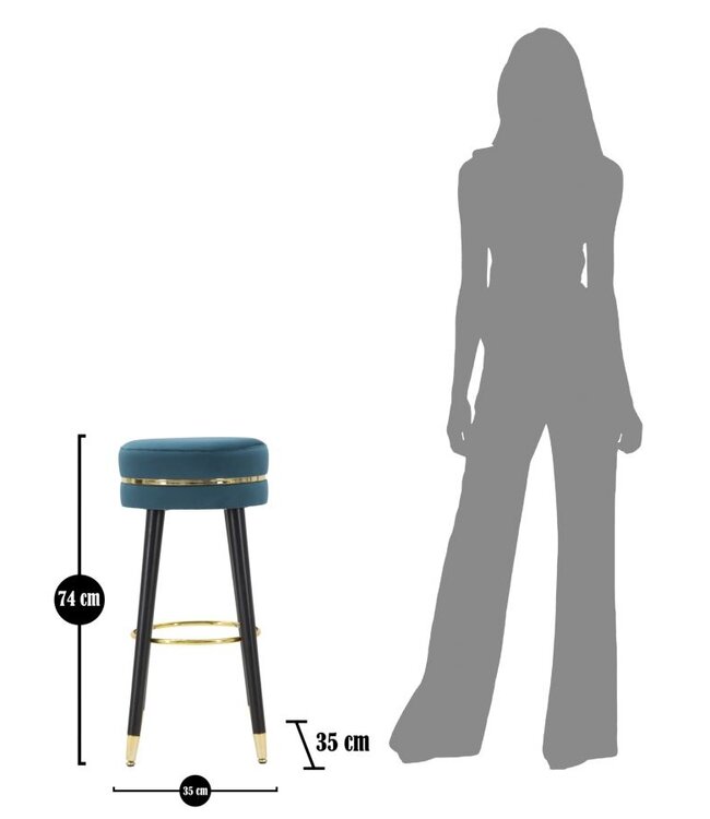 Mauro Ferretti BARKRUK PARIJS TEAL/GOUD CM Ø 35X74