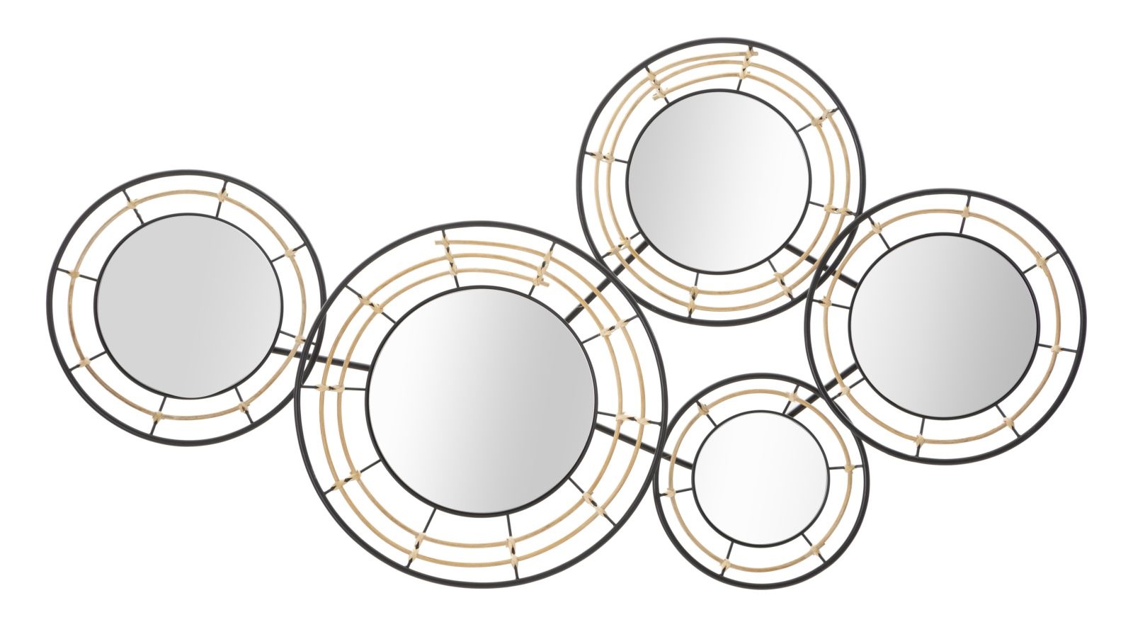 IJZEREN WANDPANEEL MET SPIEGELS OPORTO CM 111X9,5X59 afbeelding