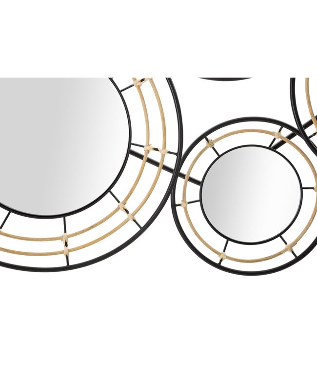 Mauro Ferretti IJZEREN WANDPANEEL MET SPIEGELS OPORTO CM 111X9,5X59