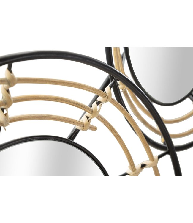 Mauro Ferretti IJZEREN WANDPANEEL MET SPIEGELS OPORTO CM 111X9,5X59