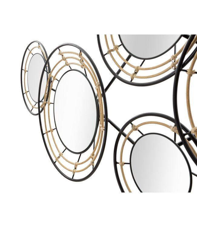 Mauro Ferretti IJZEREN WANDPANEEL MET SPIEGELS OPORTO CM 111X9,5X59