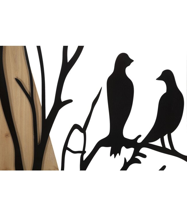 Mauro Ferretti WANDPANEEL VOGEL IJZER HOUT SET 4 STUKS 50X2X200 (50X2X50)