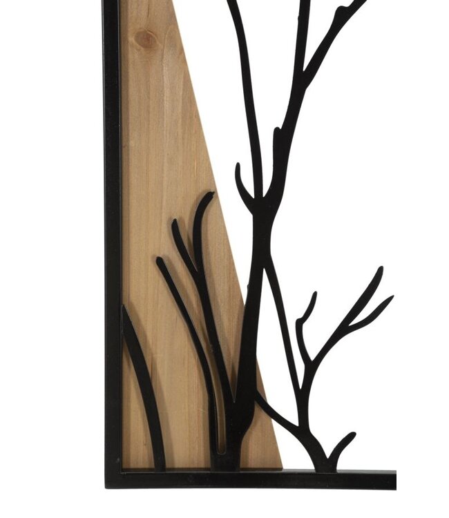 Mauro Ferretti WANDPANEEL VOGEL IJZER HOUT SET 4 STUKS 50X2X200 (50X2X50)