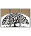 Mauro Ferretti WANDPANEEL BOOGIJZER EN HOUT SET 3 STUKS CM 105X2X70 (35X2X70)