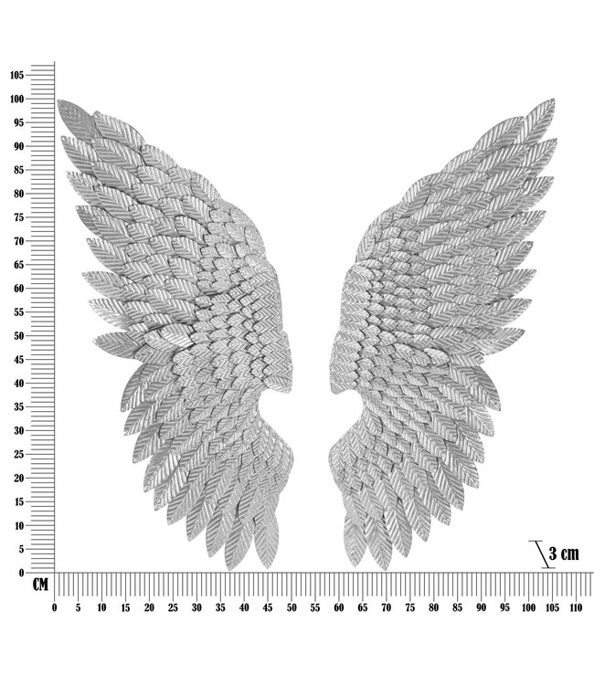 Mauro Ferretti WANDPANEEL ALI BEAUTY ZILVER SET 2 STUKS CM 37,5X3X100