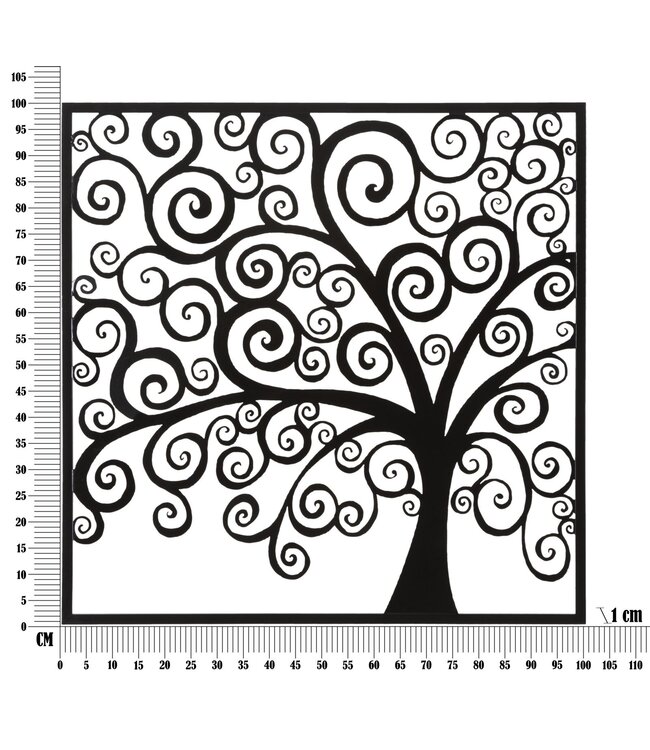 Mauro Ferretti IJZEREN WANDPANEEL DRIE PLUS CM 100X1X100