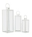 Mauro Ferretti LANTAARN WIT SET 3 STUKS CM 22X22X66-18X18X49,5-14X14X39
