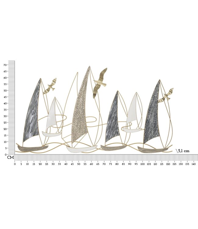 Mauro Ferretti IJZEREN WANDPANEEL BOOTLAMP CM 123,8X5,1X69,9