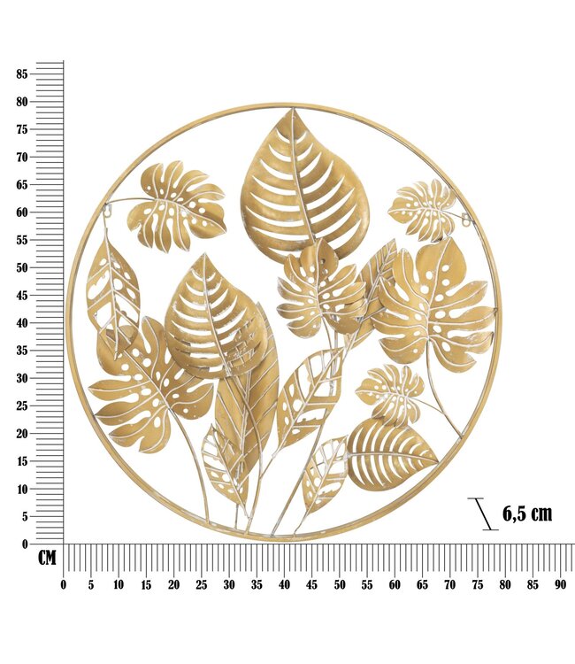Mauro Ferretti WAND IJZEREN PANEEL JUNGLE ROND CM Ø 80X6,5