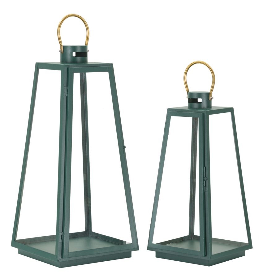 LANTAARN GRENT SET 2 STUKS CM Ø 25X25X57-20X20X45 afbeelding