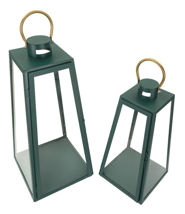 Mauro Ferretti LANTAARN GRENT SET 2 STUKS CM Ø 25X25X57-20X20X45