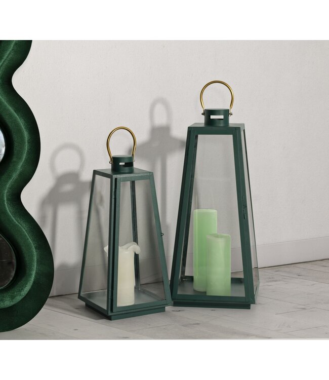 Mauro Ferretti LANTAARN GRENT SET 2 STUKS CM Ø 25X25X57-20X20X45