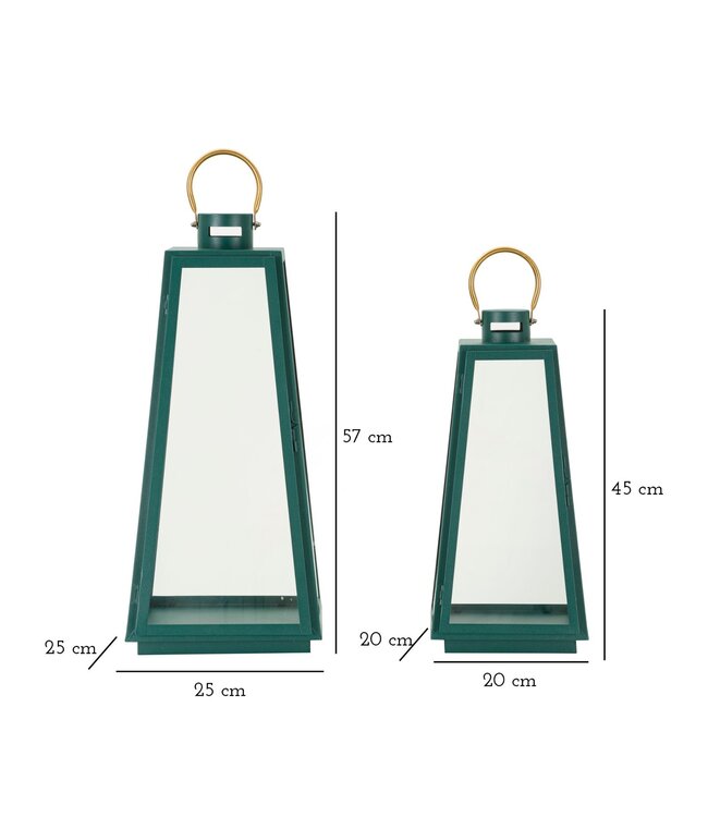 Mauro Ferretti LANTAARN GRENT SET 2 STUKS CM Ø 25X25X57-20X20X45