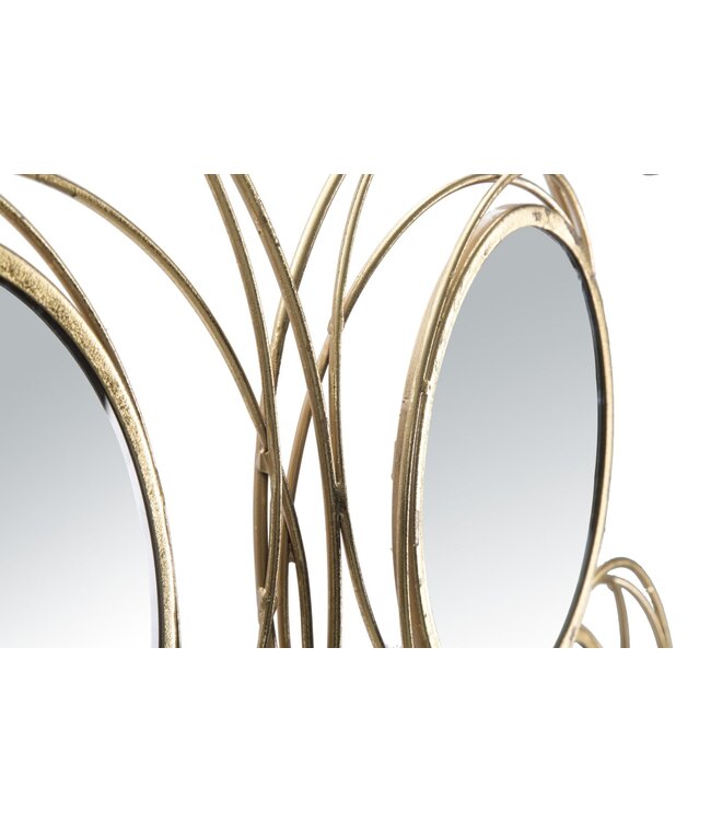 Mauro Ferretti IJZEREN PANEEL MET SPIEGELS GOUD ROND CM 124,5X4X53,5