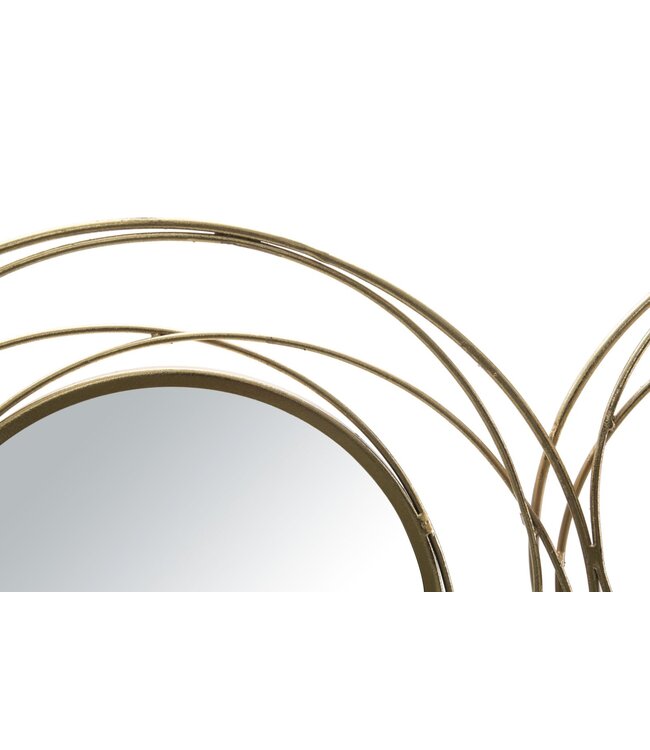 Mauro Ferretti IJZEREN PANEEL MET SPIEGELS GOUD ROND CM 124,5X4X53,5
