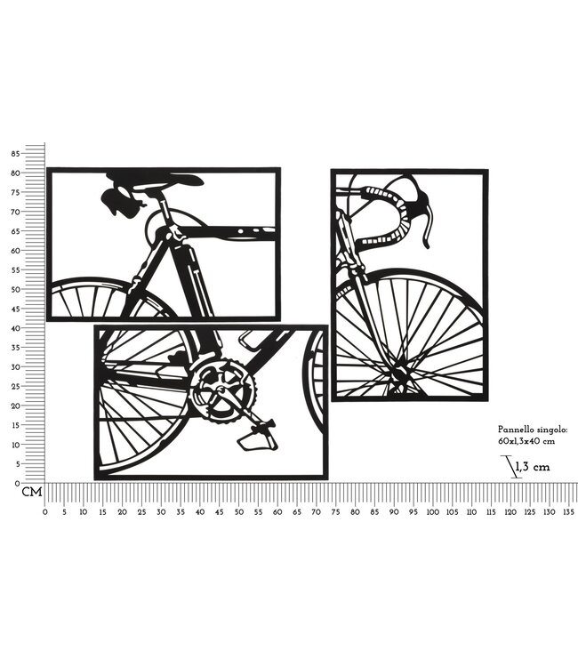 Mauro Ferretti WANDPANEEL FIETSSET 3 STUKS CM 40X1,3X60 (ENKEL FORMAAT)