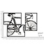 Mauro Ferretti WANDPANEEL FIETSSET 3 STUKS CM 40X1,3X60 (ENKEL FORMAAT)