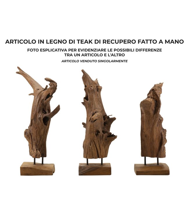 Mauro Ferretti AKAR SCULPTUUR TEAK CM 23X27X64