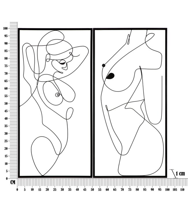 Mauro Ferretti IJZEREN WANDPANEEL EENVOUDIG IN TE STELLEN 2 STUKS CM 50X1X100