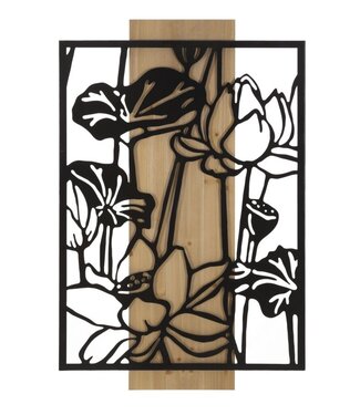 Mauro Ferretti WANDPANEEL LOTUS IJZER EN HOUT CM 60X2X90