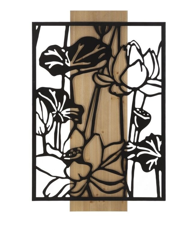 Mauro Ferretti WANDPANEEL LOTUS IJZER EN HOUT CM 60X2X90