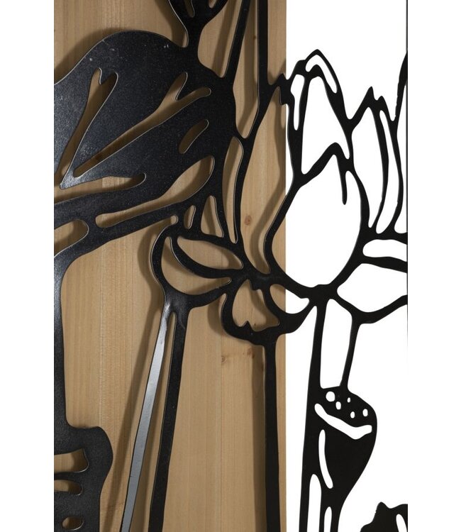 Mauro Ferretti WANDPANEEL LOTUS IJZER EN HOUT CM 60X2X90
