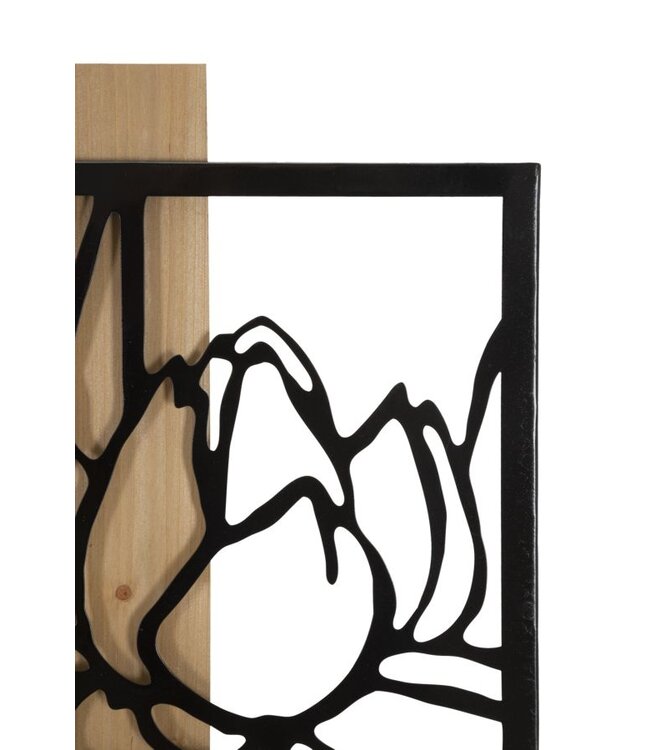 Mauro Ferretti WANDPANEEL LOTUS IJZER EN HOUT CM 60X2X90