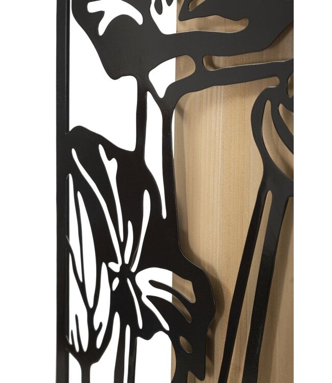 Mauro Ferretti WANDPANEEL LOTUS IJZER EN HOUT CM 60X2X90