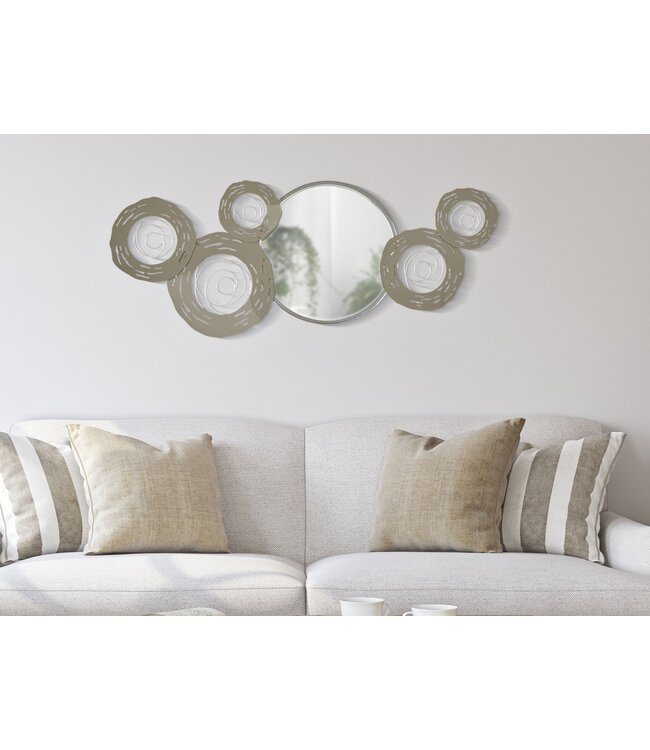 Mauro Ferretti MUUR IJZEREN PANEEL HOP MET SPIEGEL CM 106X3,8X48