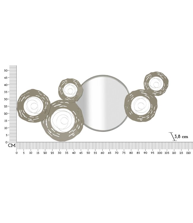 Mauro Ferretti MUUR IJZEREN PANEEL HOP MET SPIEGEL CM 106X3,8X48