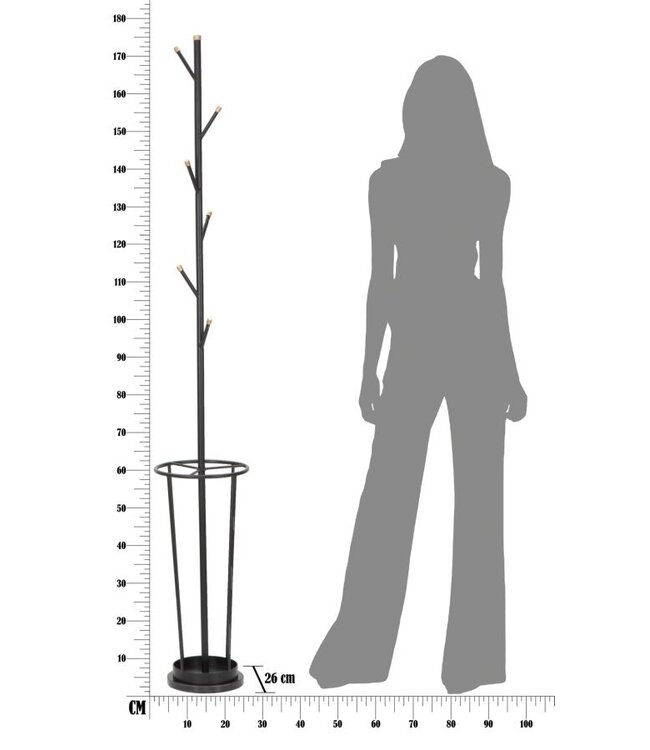 Mauro Ferretti HONGER/PARAPLUHOUDER GLAM ZWART CMØ 26X176