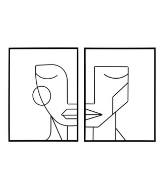 Mauro Ferretti IJZEREN WANDPANEEL TRIBAL EENVOUDIG SET 2ST CM 60X1X80