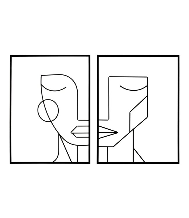 Mauro Ferretti IJZEREN WANDPANEEL TRIBAL EENVOUDIG SET 2ST CM 60X1X80