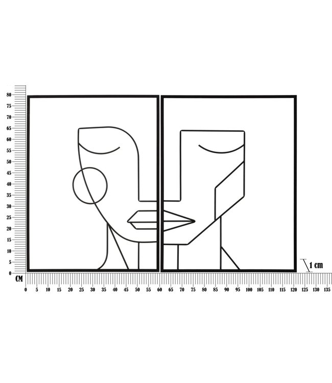 Mauro Ferretti IJZEREN WANDPANEEL TRIBAL EENVOUDIG SET 2ST CM 60X1X80