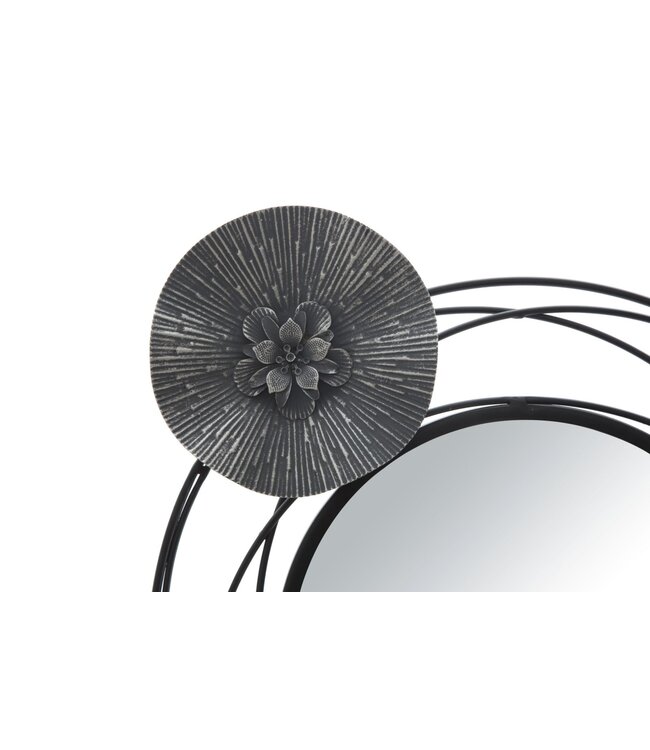 Mauro Ferretti IJZEREN PANEEL MET SPIEGELS DONKER ROND CM 117X5,5X49