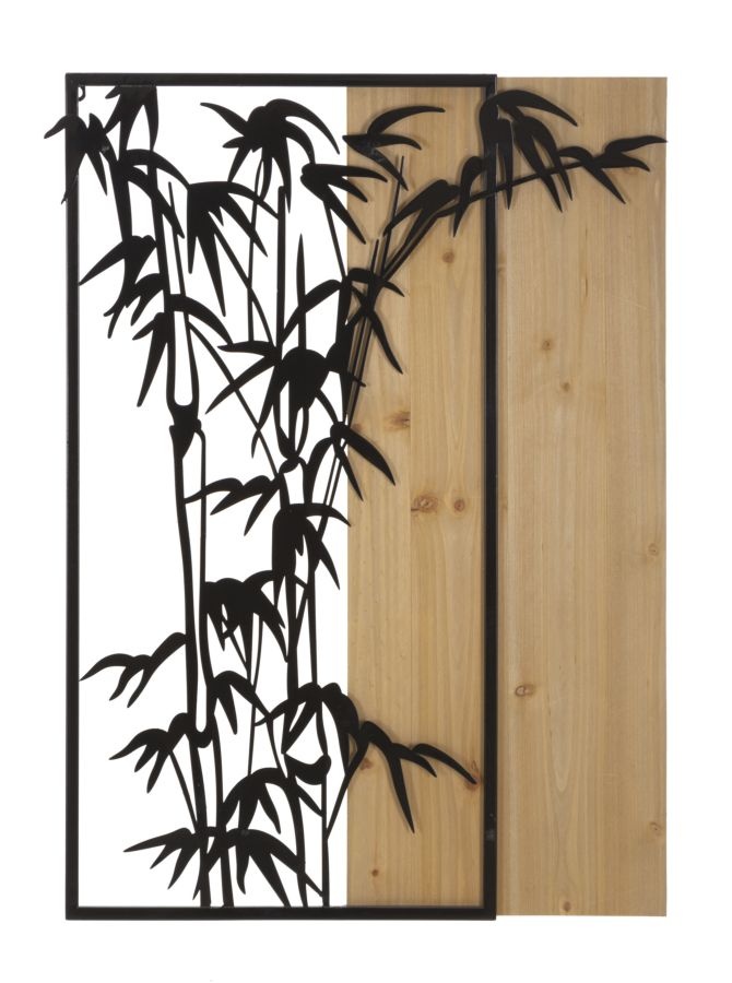 WANDPANEEL BAMBOE IJZER EN HOUT CM 58X2X80 afbeelding