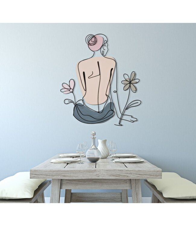 Mauro Ferretti WANDPANEEL DAME MET BLOEM CM 80X1,3X90