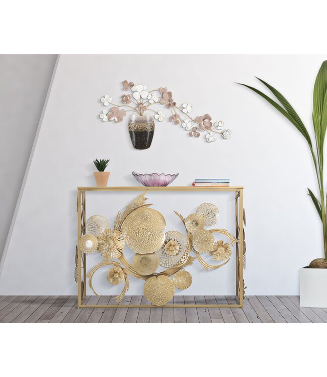 Mauro Ferretti VAAS MET IJZEREN WANDPANEEL NIEUW CM 87,5X6X46