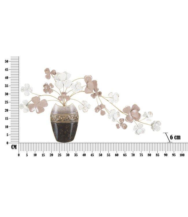 Mauro Ferretti VAAS MET IJZEREN WANDPANEEL NIEUW CM 87,5X6X46