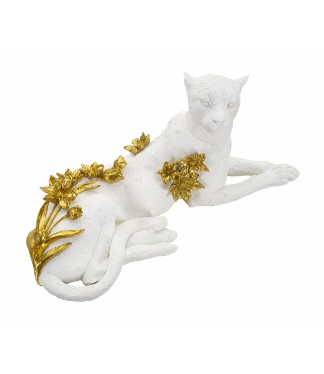 Mauro Ferretti LUIPAARD WIT/GOUD CM 53X21,5X24