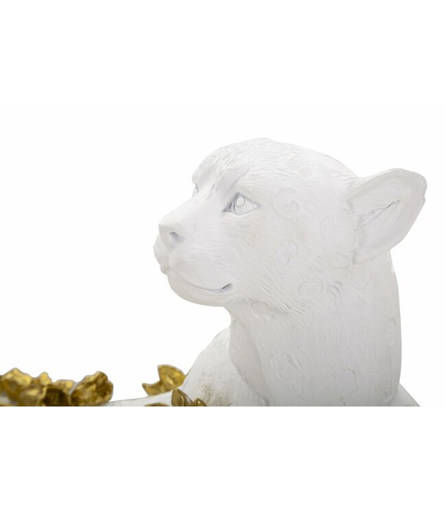 Mauro Ferretti LUIPAARD WIT/GOUD CM 53X21,5X24