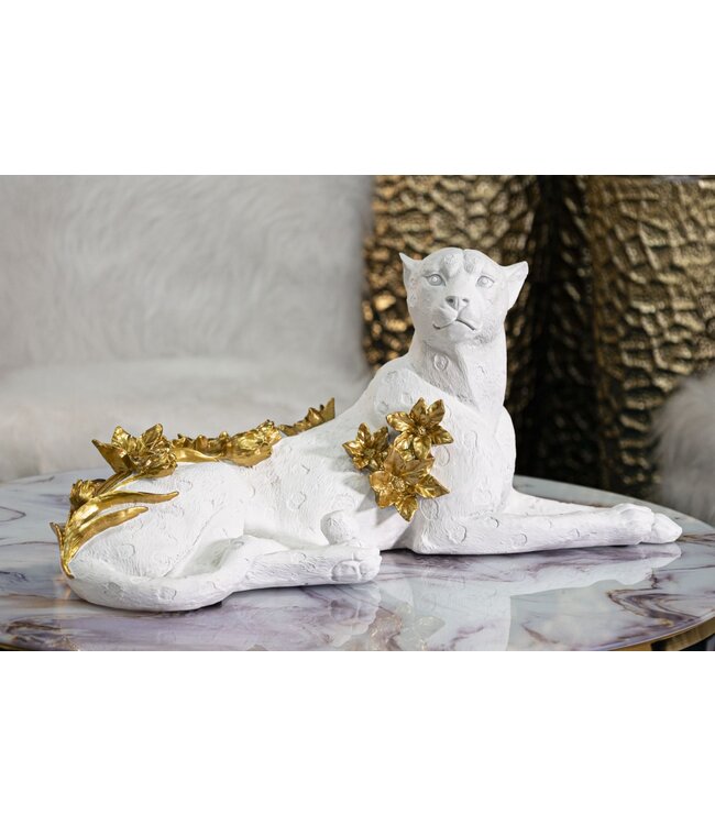 Mauro Ferretti LUIPAARD WIT/GOUD CM 53X21,5X24