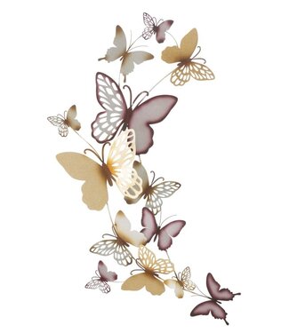 Mauro Ferretti VLINDERS WANDPANEEL GOUD/BORDEAUX C CM 59,5X4X111,5