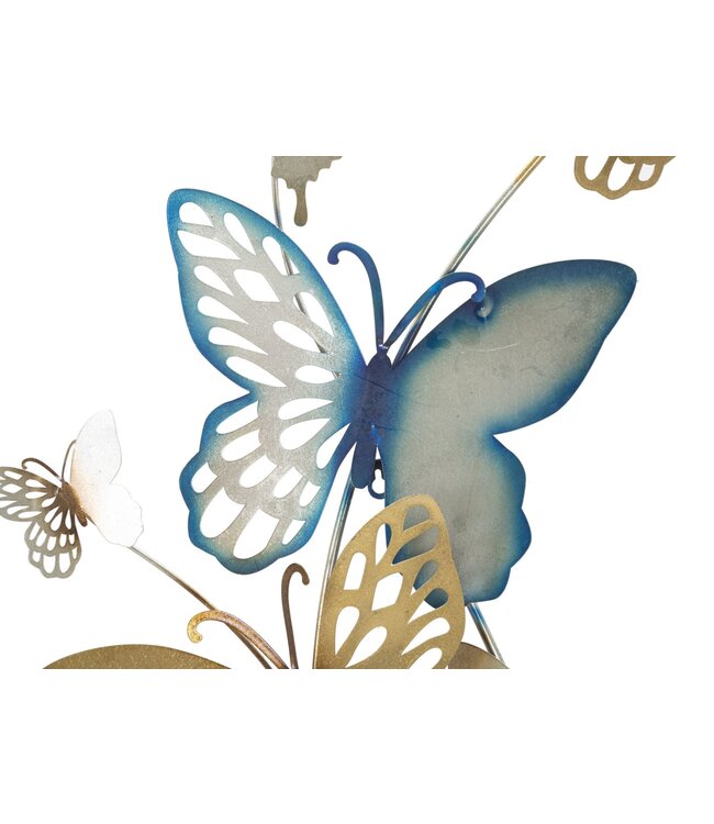 Mauro Ferretti VLINDERS WANDPANEEL GOUD/LICHTBLAUW C CM 59,5X4X111,5