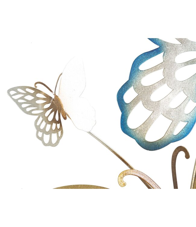 Mauro Ferretti VLINDERS WANDPANEEL GOUD/LICHTBLAUW C CM 59,5X4X111,5
